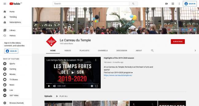 Le Carreau du Temple sur Youtube Le Carreau du Temple sur Youtube