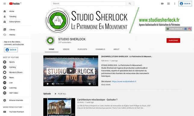 Studio Sherlock sur Youtube Studio Sherlock sur Youtube